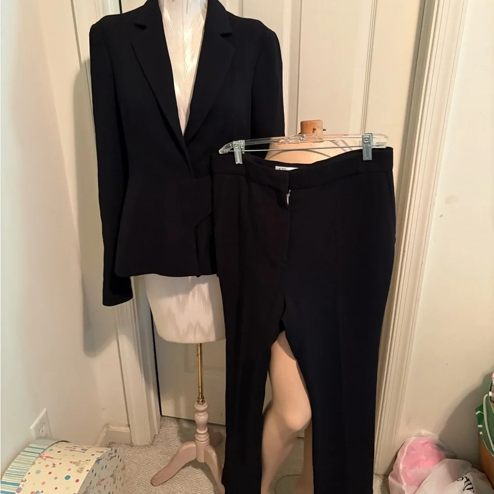 Dior Black Tailored Blazer Classic Suit crepe 8-10 $5200